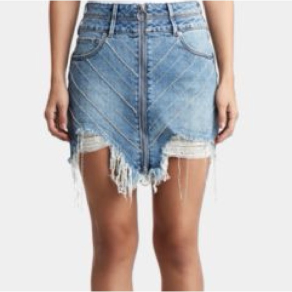 True Religion Light Blue Distressed Denim Jeans with Ring Zip